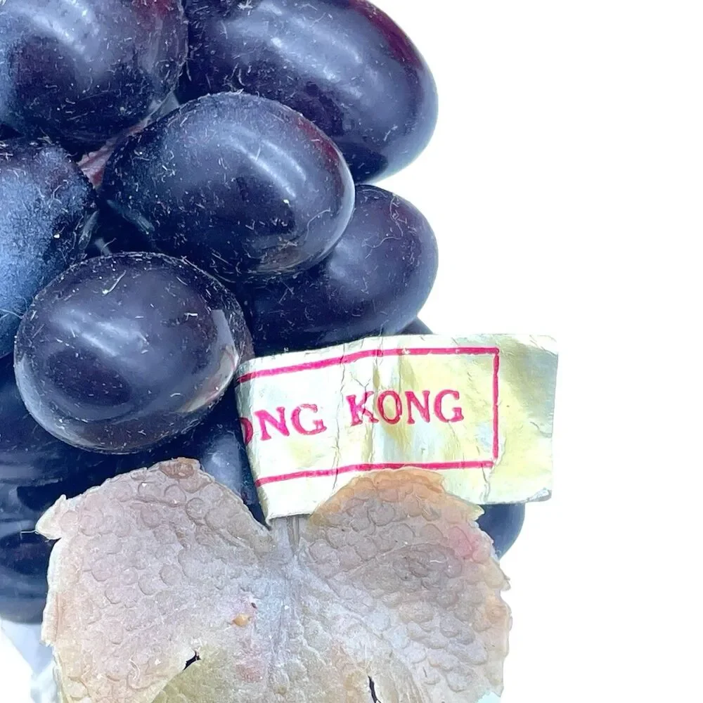 Vintage Faux Fruit Lot Grape Clusters Pineapple Lemons Midcentury Cornucopia Set